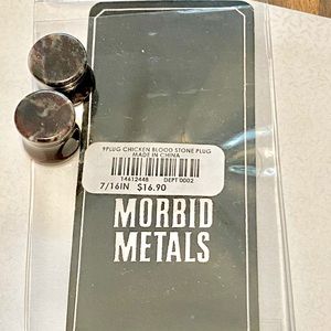 Crystal-Stone 7/16 Bloodstone gauged plug earrings healing